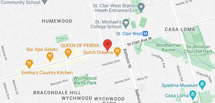 map of 539 ST CLAIR AVE W